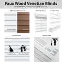 DEZ FURNISHINGS Cordless 2" Signature Faux Wood Blind, 33" W x 60" H, Bark Brown