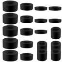 20 Pack Thick Rubber Washers - Round & Flat Spacers, 4 Sizes, Black Rubber Bushings