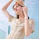 Wearlizer 2 Packs Floral Engraved Compatible with Apple Watch Bands 38/40/41/42/44/45/46/49mm Women, Cute Two-Tone Soft Silicone Strap for iWatch Series 11 10 9 8 7 6 5 4 3 SE/Ultra 3 2 1