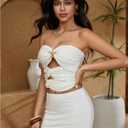 Milumia Women's Starfish Cut Out Strapless Tube Tops Summer Going Out Top (White, XS)