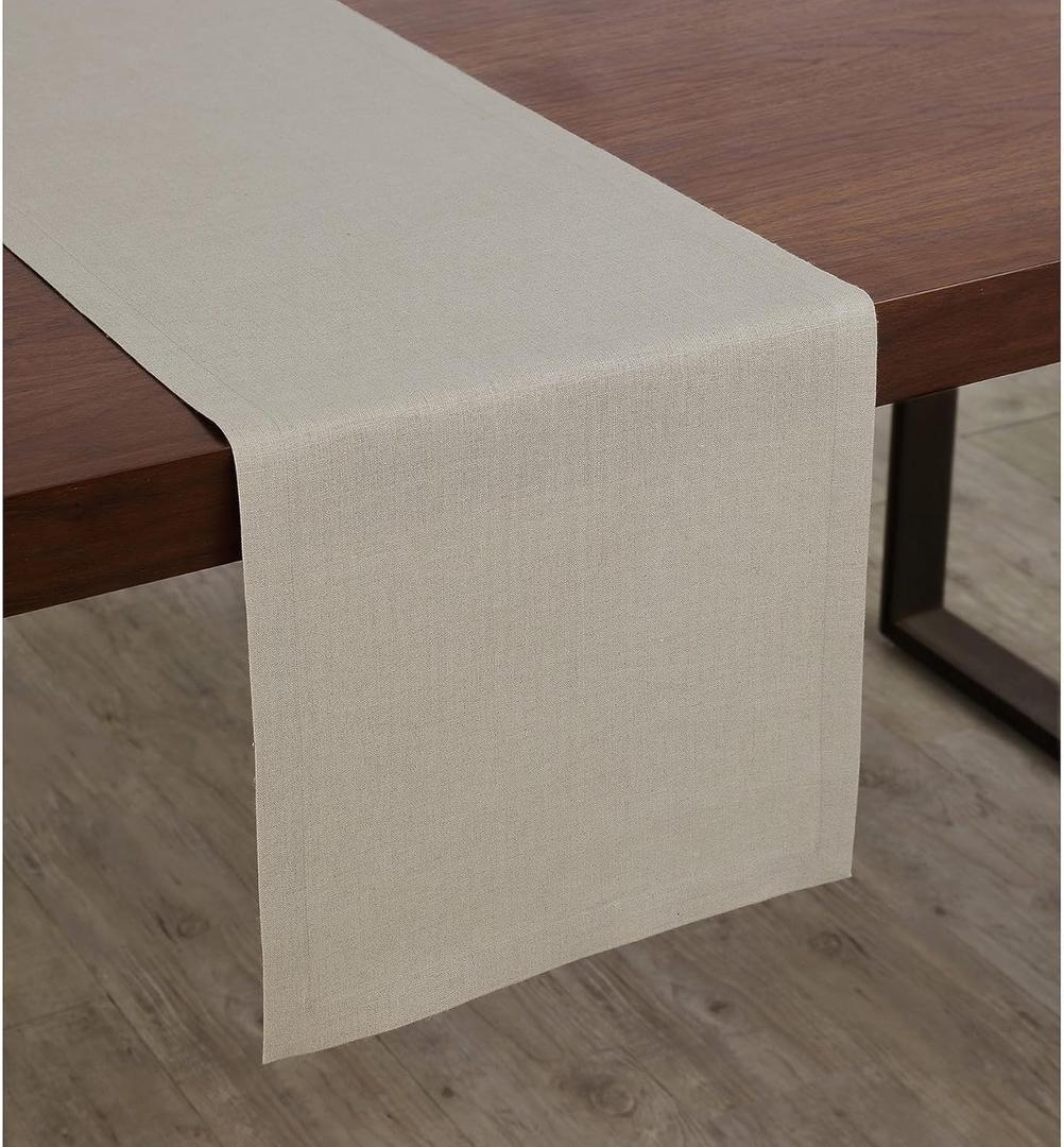 Solino Home Linen Natural Table Runner 108 Inches Long - 100% Pure Linen Dining Table Runner 14 x 108 Inch for Fall, Autumn, Thanksgiving, Christmas - Diana Medium Weight