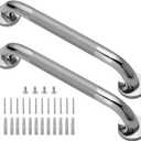 Shower Grab Bar, 2 Pack 16 Inch Bathroom Grab Bar, 1.25" Diameter 304 Stainless Steel Anti-Slip Grab Bars for Bathtubs and Showers, Handicap Shower Grab Bar for Seniors Elderly (Silver)