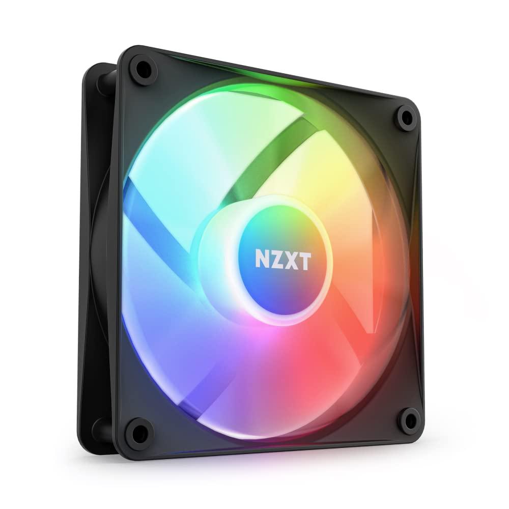 NZXT F120 RGB Core - 120mm Hub Mounted RGB Fan - 8 Individually Controllable LEDs - Semi Transparent Fan Blades - Hydrodynamic Bearing - PWM Control - CAM Software - Black