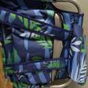 Suteck Beach Chair, Adjustable 5-Position Backpack Beach Chairs for Adults Kids, Foldable Lay Flat Chair with Cooler Bag, Cup Holder and Lumbar Pillow, Reclining Lay Down Chairs (1, Blue&Green)