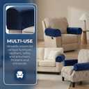 Homoyoyo 2pcs Sofa Armrest Cover Waterproof Armchair Arm Protectors Washable Stretchable Sofa Arm Covers for Recliners Sofas Chairs Living Room Couch Loveseat Navy Blue