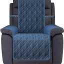 Ameritex Waterproof Nonslip Recliner Cover Stay in Place, Dog Chair Cover Furniture Protector, Ideal Recliner Slipcovers for Pets and Kids (Blue, 30'')