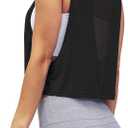 Mippo Womens Mesh Back Workout Crop Tops Loose Fit Gym Running Tank Tops (XS)