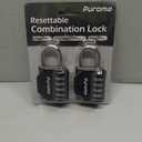 Puroma 2 Pack Combination Lock for Locker 4 Digit Outdoor Waterproof Padlock for School, Gym, Sports, Fence, Toolbox, Gate, Case, Outdoor, Hasp Storage (Black)