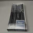 Hyoola 12 Pack Tall Taper Candles - 10 Inch Black Dripless, Unscented Dinner Candle - Paraffin Wax with Cotton Wicks - 8 Hour Burn Time