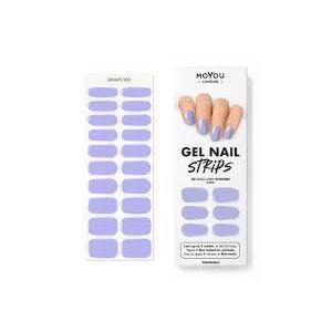 MOYOU LONDON Semi Cured Gel Nail Strips - 20 Pcs. Waterproof Gel Nail Wraps, Cures in Sunlight or UV/LED Lamp, Lasts Up to 2+ Weeks, Stretchable, Easy to Apply & Remove, Vegan & Cruelty-Free