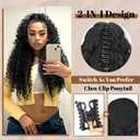 FREEMEIGE Ponytail Extension, Claw Clip Ponytail Extension for Women 30 Inch Long Wavy Pony Tails Hair Extensions Curly Clip in Ponytail Fluffy Natural Looking Synthetic Hairpiece for Daily Use