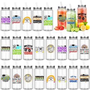 Mifoci 24 Pcs Graduation Gifts Bulk 14 oz Graduation Tumbler with Straw and Lid Kindergarten Graduate Reusable Plastic Cup End of The Year Gift for Class of 2025 Kindergarten Preschool School