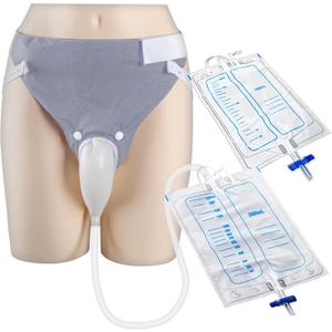 Wearable Urine Collector Men Wearable Collection with External Catheter Comfortable Low Profile Design Flexible Hose for at Home Daily and Night Routine Use for Elderly Male Grey