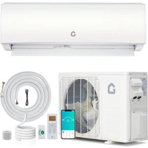 Garvee 9000 BTU Mini Split AC/Heating System, 19 SEER2 115V WIFI Enabled Energy Efficient Mini Split Air Conditioner,Wall-Mounted Split AC Unit,Cools Up to 450 Sq.Ft, Heat Pump & Installation Kits | 9K BTU Inverter Mini Split Air Conditioner/Heating System, Wi-Fi Enabled Wall-Mounted AC Unit with Installation Kits