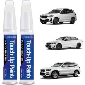 Mineral White A96 Car Touch-Up Paint Compatible with BMW, 2-in-1 Car Paint Scratch Repair Kit, Quick & Easy Solution to Repair