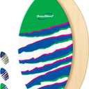 Own the Wave New Zealand 'Claw Strike' Skimboard with Colored EVA Grip Pad and High Gloss Clear Coat Wooden Skim Boards for Kids and Adults | Choose from 2 Sizes and Traction Pad Color (40 Inch, Green)