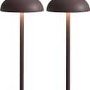 NEWSEE Cordless LED Table Lamp Set of 2, Modern Portable Desk Lamp, 3 Color Stepless Dimming Built-in Rechargeable Battery Lights, for Bedroom, Patio, Outdoor, Restaurant, Bedside Night Lamp(Brown)