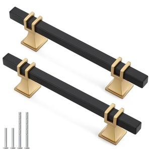 Lepatape 30 Pack 4 Inch Black and Gold Cabinet Pulls Black and Gold Cabinet Handles Kitchen Cabinet Pulls Dresser Drawer Pulls Kitchen Cabinet Hardware