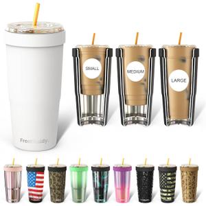 Frost Buddy Togo Buddy | 30 oz Stainless Steel Vacuum Insulated Tumbler | To Go Coffee Cup  Iced Coffee Cups, Iced Coffee Sleeve, Travel Mug, Thermal Cup for Hot & Cold Drinks, Dunkin Cup (White)