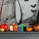 6 Pcs Flameless Candles LED Flameless Pillar Candles Real Wax LED Fake Candle with Remote and Timer Flickering H 4" 5" 6" for Helloween Wedding Christmas Home Party(Colourful)