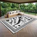 CircleRoad RV Outdoor Rug, 9' × 12' Plastic Straw Reversible Rugs