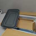 8-Piece Deep Glass Baking Dish Set with Plastic lids,Rectangular Glass Bakeware Set with Lids, Baking Pans for Lasagna, Leftovers, Cooking, Kitchen, Freezer-to-Oven and Dishwasher, Gray