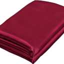 Homiest Burgundy Satin Queen Flat Sheet, Silky Bedding Top Sheet for Queen Mattress, Luxury & Ultra Soft Single Bed Sheet Sold Separately