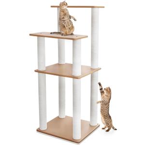 46in Outdoor Cat Tree Tower for Outdoor Cats,Cat Catio,Deck,Backyard,Sunroom and Patio Large Cat Tree Tower with Cat Scratching Posts