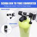Scuba Diving Din to Yoke Adapter, Diving Regulator to Yoke Converter with Dust Cover for First Stage Adapter and Regulator Conversion, 250Bar, 3300PSI