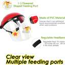 Hummingbird Feeder Helmet | Hands-Free Bird Feeder for Adults | 3 Feeding Ports Design | Adjustable Headband 18"-24" | Lightweight PVC, Weather Resistant (Yellow)