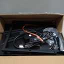 Nightstand with Charging Station, LED Night Stand with Drawers (Fabric), Bedside Table with Open Shelf, End Table with Steel Frame, 3 Drawer Dresser for Bedroom, Small Space, Black Nightstand