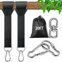 Tree Swing Straps Hanging Kit - 3FT/8FT/15FT/20FT/30FT, Strong & Durable - Holds Up to 5000lbs - Adjustable Tree Swing Straps Fit for All Swings, Hammocks, Safer & Easy Installation (20 FT)