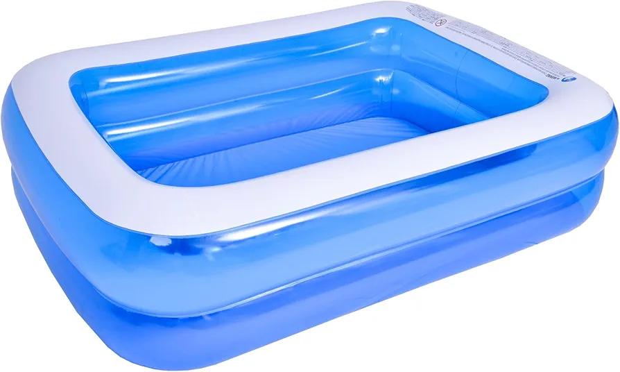 6.5' Blue and White Inflatable Rectangular Swimming Pool