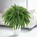 Dkaltm Single Silky Artificial Boston Fern Bush, 49Inch Large Artificial Ferns for Outdoors, Large Faux Ferns Artificial Plants,Suitable for Decorating Office, Living Room Faux Greenery,95Branches