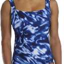 TYR Women's Durafast Elite Square Neck Controlfit Swimsuit (10, Met Blue)