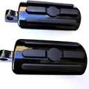 assenger Footpeg Supports Black and Chrome Motorcycle FootPegs Rest Fits for Harley XL  for Custom 883 for Softail for Dyna Glide (Black)
