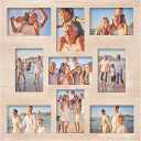 MONT PLEASANT Collage Picture Frames 4x6, 4x6 Brown Picture Frames Collage for Wall Decor 9-Openings, Multi Family Photo for Gallery Decor, Hanging Display Or Tabletop Stand for Living Room
