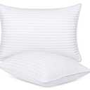 Utopia Bedding (2 Pack Premium Plush Pillow - Fiber Filled Bed Pillows - Queen Size 20 x 28 Inches - Cotton Pillows for Sleeping - Fluffy and Soft Pillows