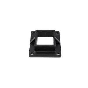 Floor Flange for 2 1/2" Square x 2 1/2" Square Aluminum Fence Posts - Deck Mount (Black)