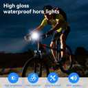 Ebike Headlight, 36V48V Waterproof Electric Bike Front Light, 3 Pin SM Connector with 75100db Loud Horn for Night Riding Ebike Bicycle Scooter Cycling Light LED, Safe & Bright & Easy Installation