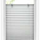 LazBlinds Tool-Free Cordless Pleated Shades with Suction Cups Light Filtering Top Down Bottom Up Pleated Blinds for Window Size 36" W x 64" H, Anthracite