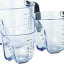 KitchenAid Universal Easy View Angled Measuring Cups, Set Of 3, Clear with Black Handles