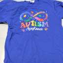Autism Awareness Acceptance Shirt Infinity Symbol Men Women T-Shirt (Blue, L)