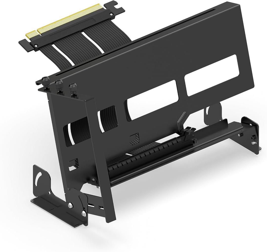 EZDIY-FAB PCIe 4.0 GPU Mount Bracket Graphic Card Holder Multi-Angle Adjustment, Video Card VGA Support Kit with PCIe 4.0 X16 Gen4 17cm/6.69in Riser Cable - Black