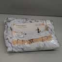 UMINEUX Oval Fitted Vinyl Tablecloth with Elastic Edged & Flannel Backing, Waterproof Wipeable Oval Table Cover - Fits Tables up to 42"X68" (WhiteMarble)