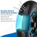 4.80/4.00-8" Flat Free Wheelbarrow Tires and Wheels, 14.5" Universal Fit Solid Tires with 5/8" or 3/4" Bearing, 3"-7" Hub, Adapter Kit Hand Truck Wheels Replacement for 3.50/2.50-8", 4.00-6"etc, 1 PCS