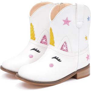 Toddler Girls Cowgirl Boots Cowboy Boots for Boys Little Kids Boot Animal Zipper Ankle Western Riding Shoes Birthday Party Wedding