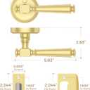Amerdeco 1 Pack Brushed Gold Privacy Door Handles, Gold Interior Door Knobs,Heavy Duty Door Lever for Bedroom and Bathroom, Reversible Keyless for Right & Left Side AM0034