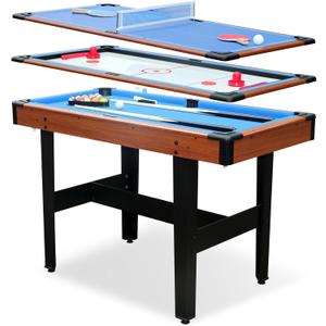 Rovibek 48" Multi Game Table, 3 in-1 Combo Game Table Includes All Accessories, Pool Billiards, Ping Pong, Glide Hockey, Tabletop Games for Kids Adults Gifts Family Night