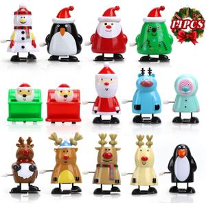 JOYIN 14 Pack Christmas Wind Up Toy Assortments Stocking Stuffers for Christmas Party Favor Supply Accessories (14 Pieces Pack)